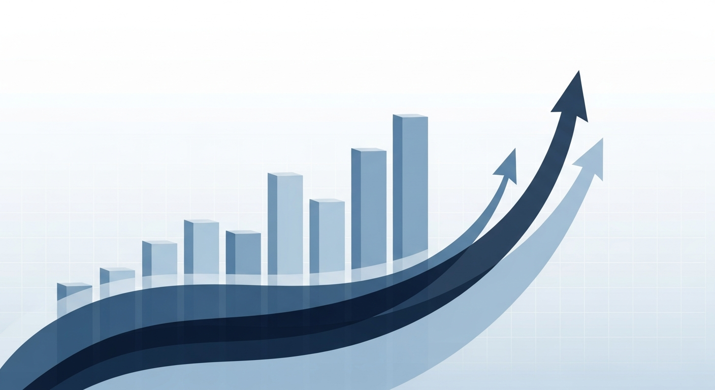 Abstract financial growth visualization